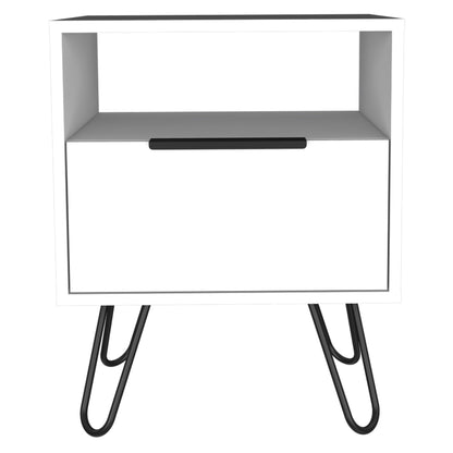 22" White Wood Nightstand Homeroots