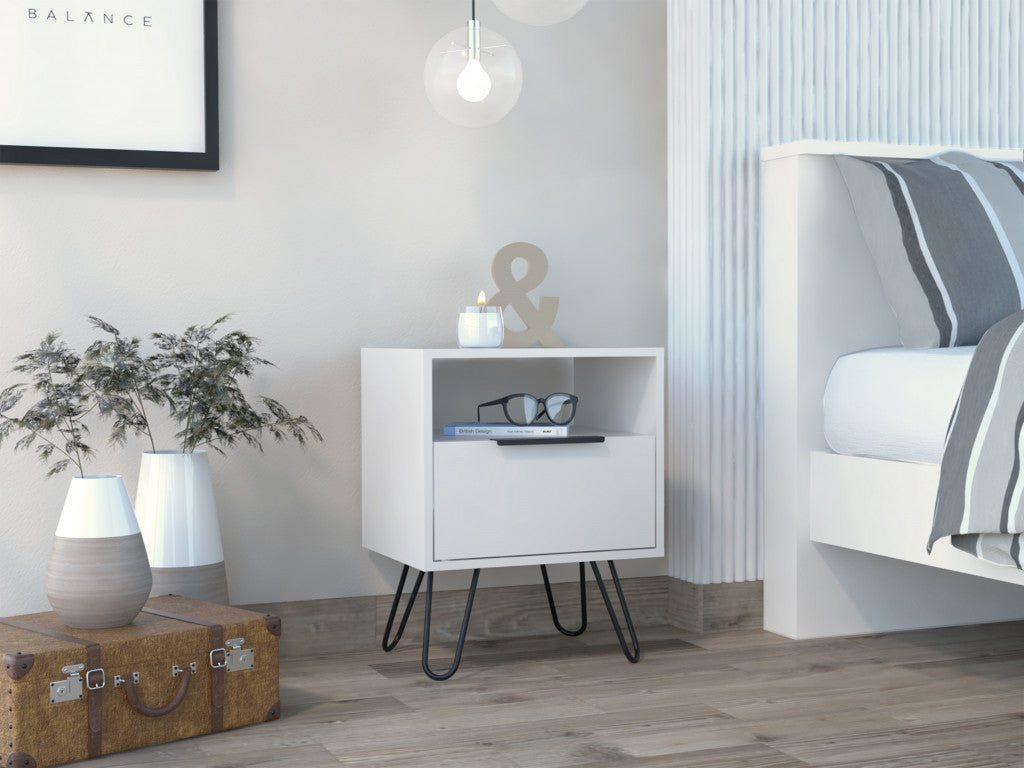 22" White Wood Nightstand Homeroots
