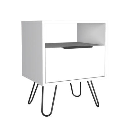 22" White Wood Nightstand Homeroots