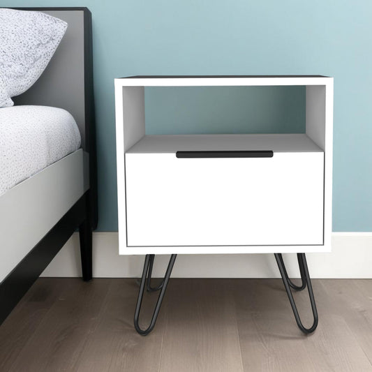 22" White Wood Nightstand Homeroots