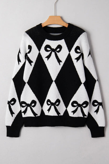 Daetta Rhombus Knit Loose Sweater