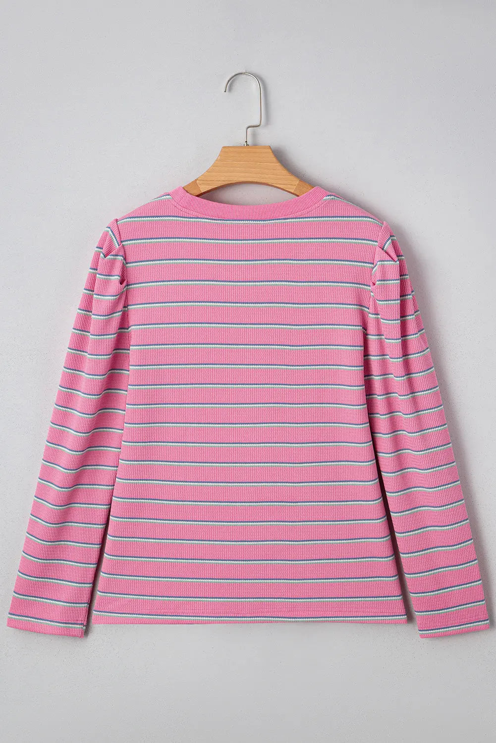 Giana Stripe Textured Knit Long Sleeve Top