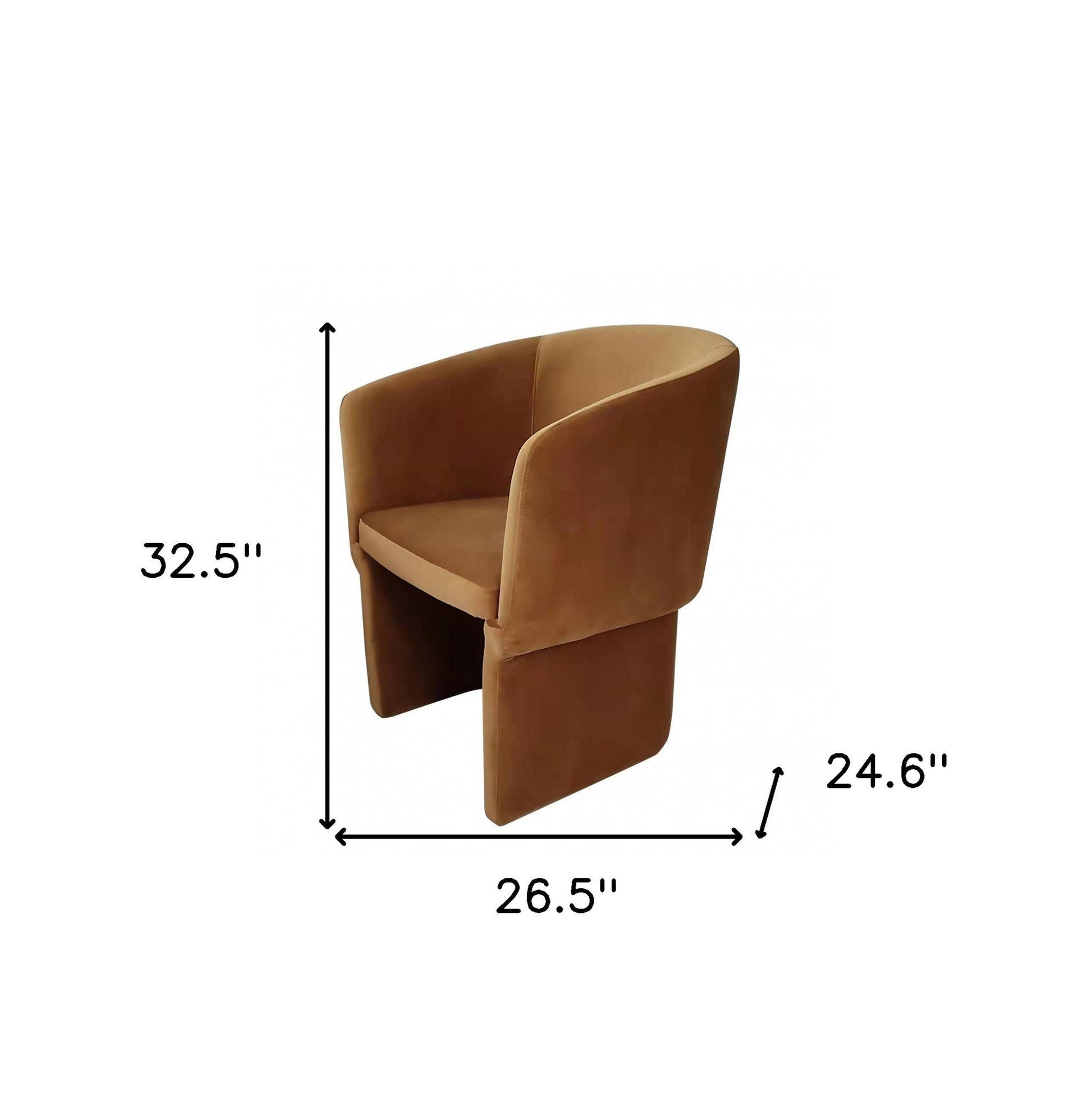 Burnt Umber Upholstered Velvet Dining Arm Chair Homeroots