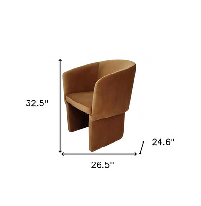 Burnt Umber Upholstered Velvet Dining Arm Chair Homeroots