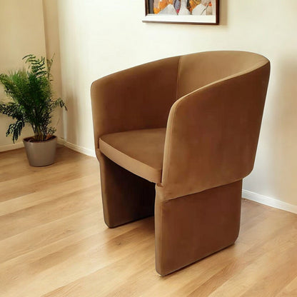 Burnt Umber Upholstered Velvet Dining Arm Chair Homeroots