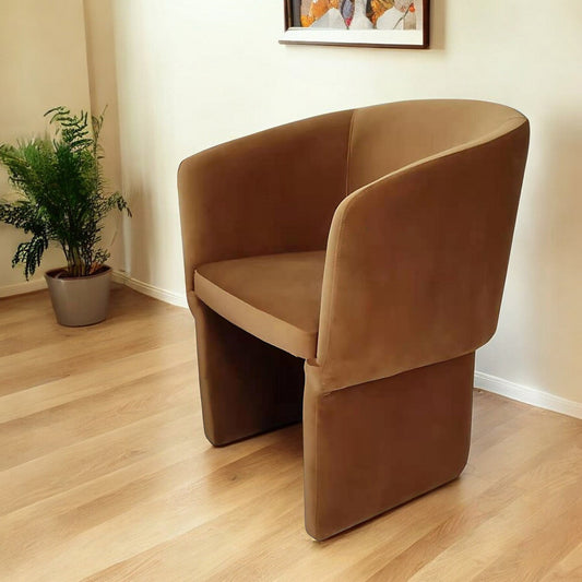 Burnt Umber Upholstered Velvet Dining Arm Chair Homeroots