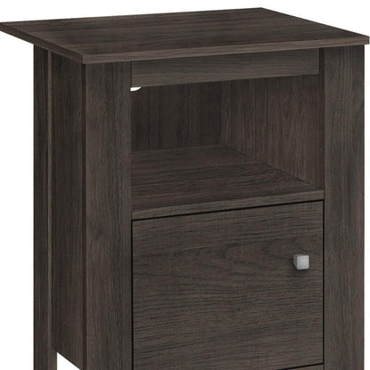 24" Brown Wood Nightstand Homeroots