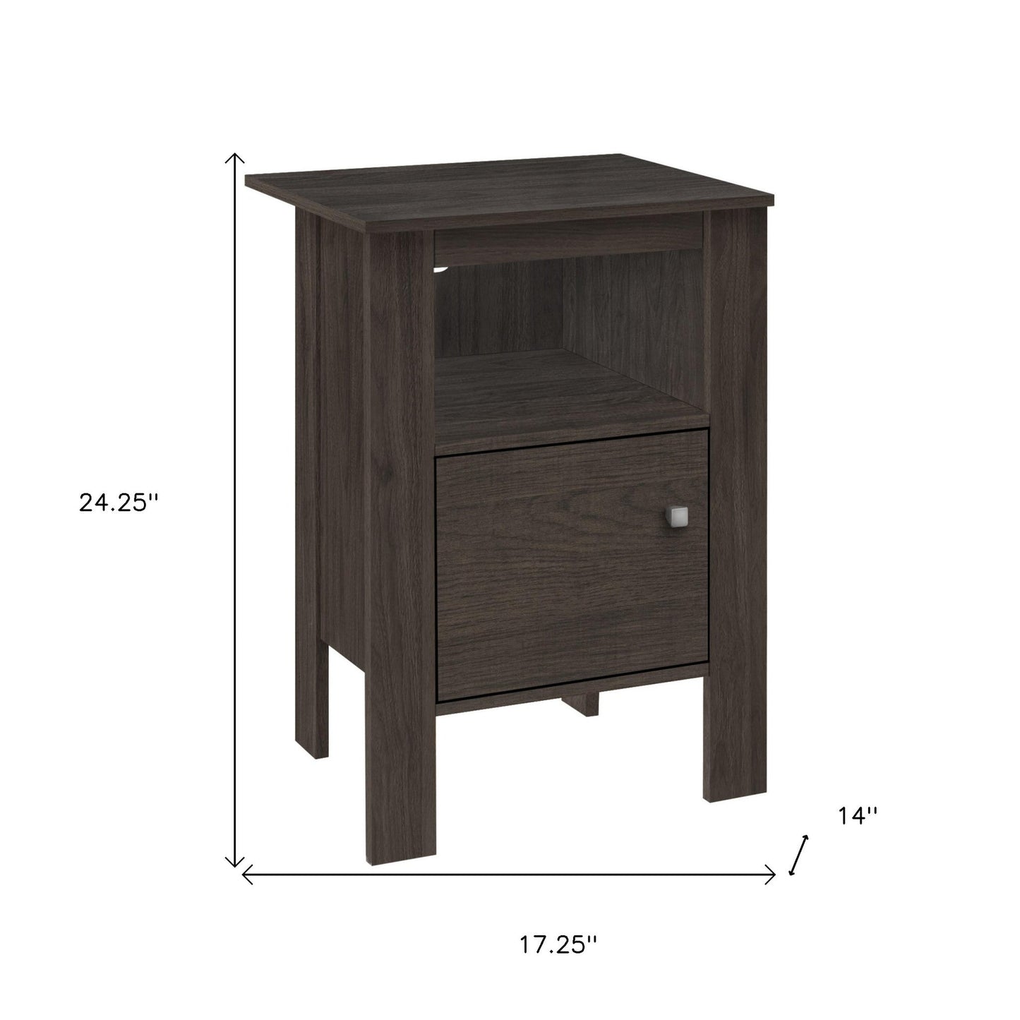 24" Brown Wood Nightstand Homeroots