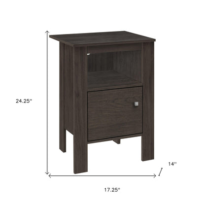 24" Brown Wood Nightstand Homeroots