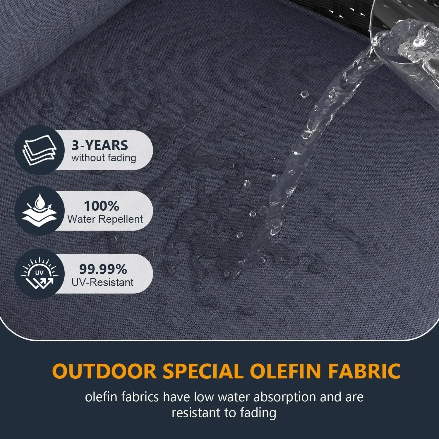 Outdoor Patio Furniture Sets with Fire Pit Table 10 Pieces Wicker Swivel Rocker Chairs and Sofa Sets for Backyard Deck-2