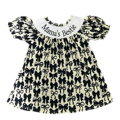 Smocked bows mamas bestie Dress - Get it from Bo