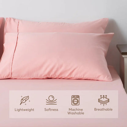 Kasentex All Season Deep Pocket Fitted Sheet Set with Pillowcases, Room Decor, Graduation Gifts Kasentex