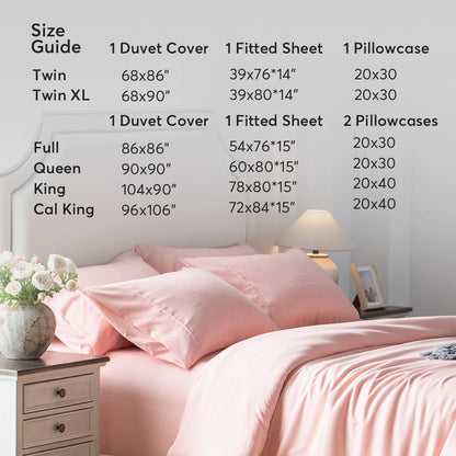 Kasentex Duvet Cover Bedding Set with Duvet Cover, Pillowcase, Fitted Sheet, Hypoallergenic and Breathable, Room Decor, Graduation Gifts