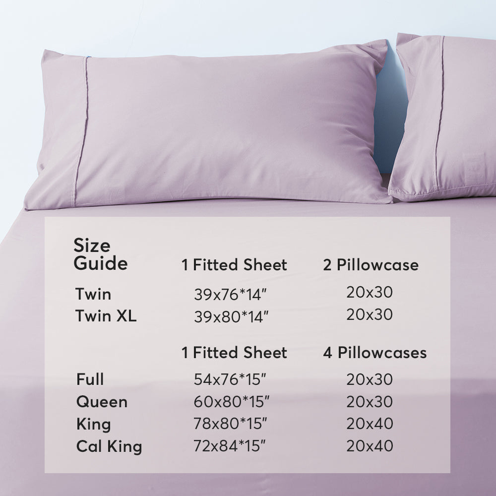 Kasentex All Season Deep Pocket Fitted Sheet Set with Pillowcases, Room Decor, Graduation Gifts Kasentex