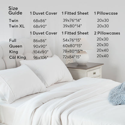 Kasentex Duvet Cover Bedding Set with Duvet Cover, Pillowcase, Fitted Sheet, Hypoallergenic and Breathable, Room Decor, Graduation Gifts