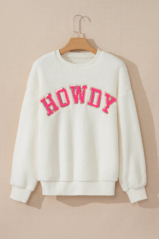 Mila Sherpa Howdy Patched Pullover