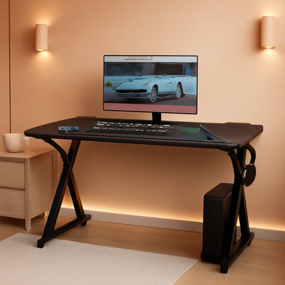 Z Shaped Carbon Fiber Gaming Desk 44 Inch Home Office ShipItFurniture