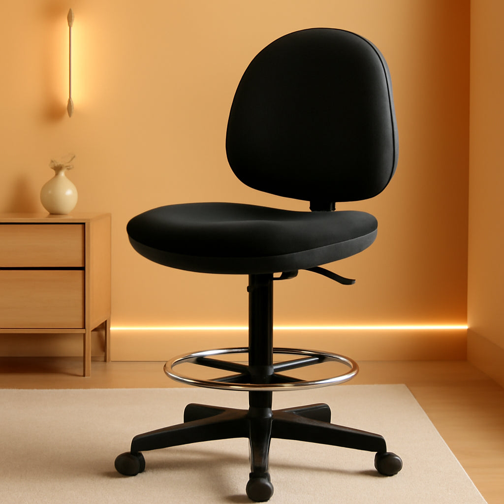 Pneumatic Adjustable Office Stool Black Multitask Ergonomic