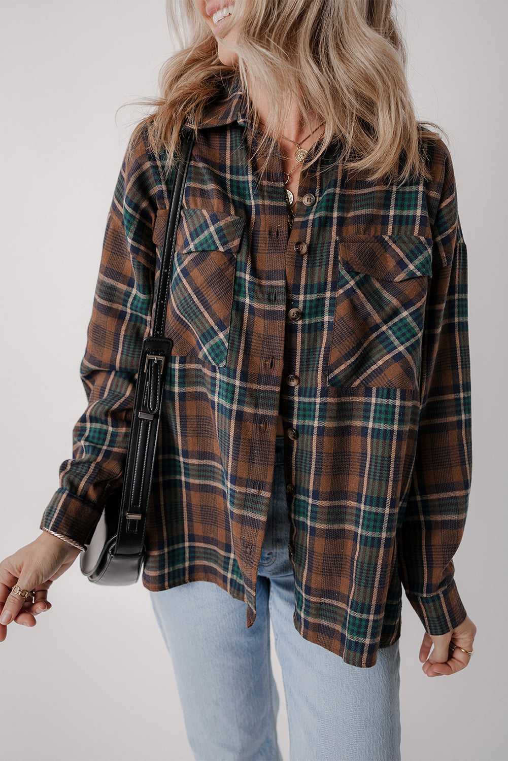 Elizabeth Plaid Print Chest Shirt