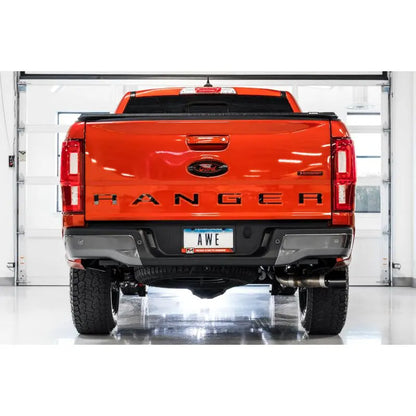 AWE Tuning 2019+ Ford Ranger 0FG Performance Exhaust System w/Diamond Black Tips & Rock Guard NP Motorsports