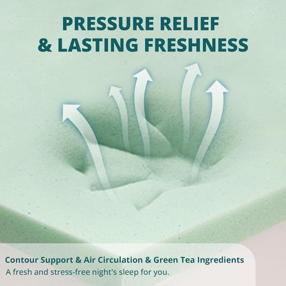 Green Tea Memory Foam Queen Mattress for Comfort