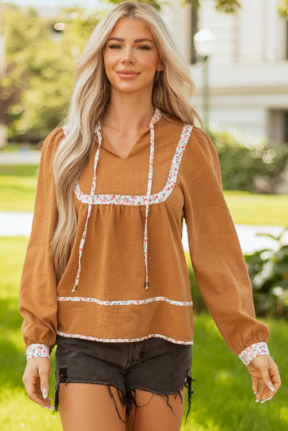 Iridora Long Puff Sleeve Blouse