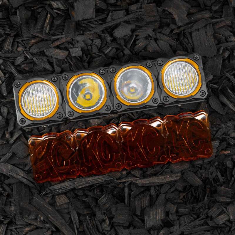 KC HiLiTES FLEX ERA LED Light Bar 10in. Light Shield - Amber (SHIELD ONLY) Dunes 2 Dezert SXS