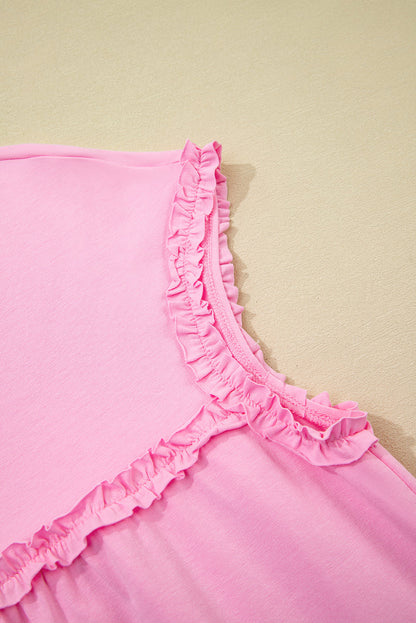 Keily Frilled Trim Loose Fit Mini Dress