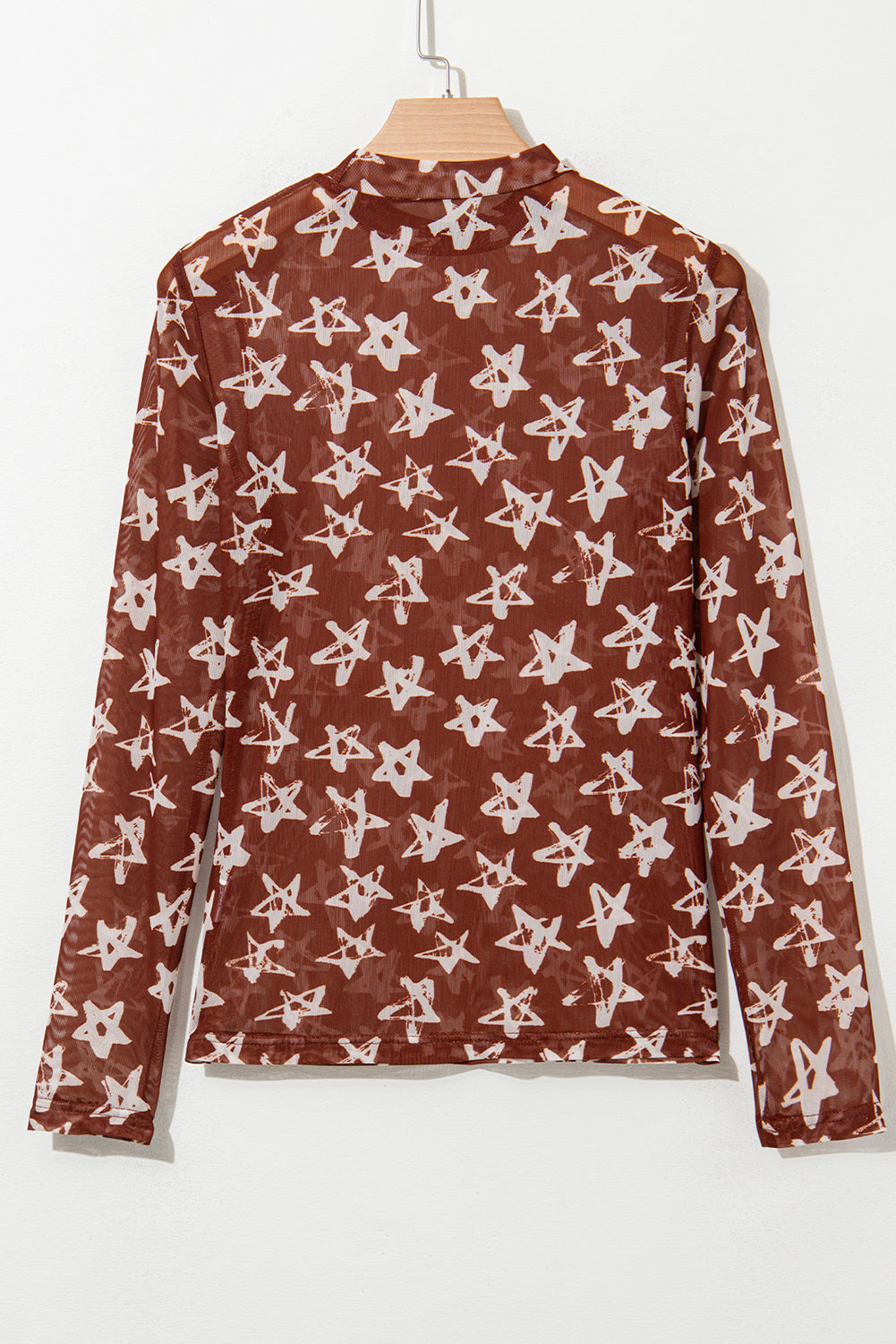 Alexandra Mesh Star Sheath Long Sleeve Top Threaded Pear