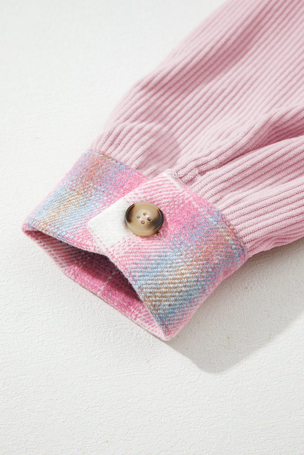 Sophia Corduroy Flap Patchwork Shacket