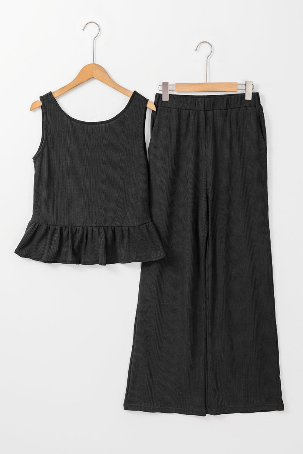 Teresa Ribbed Ruffle Tank Top and Pants Set