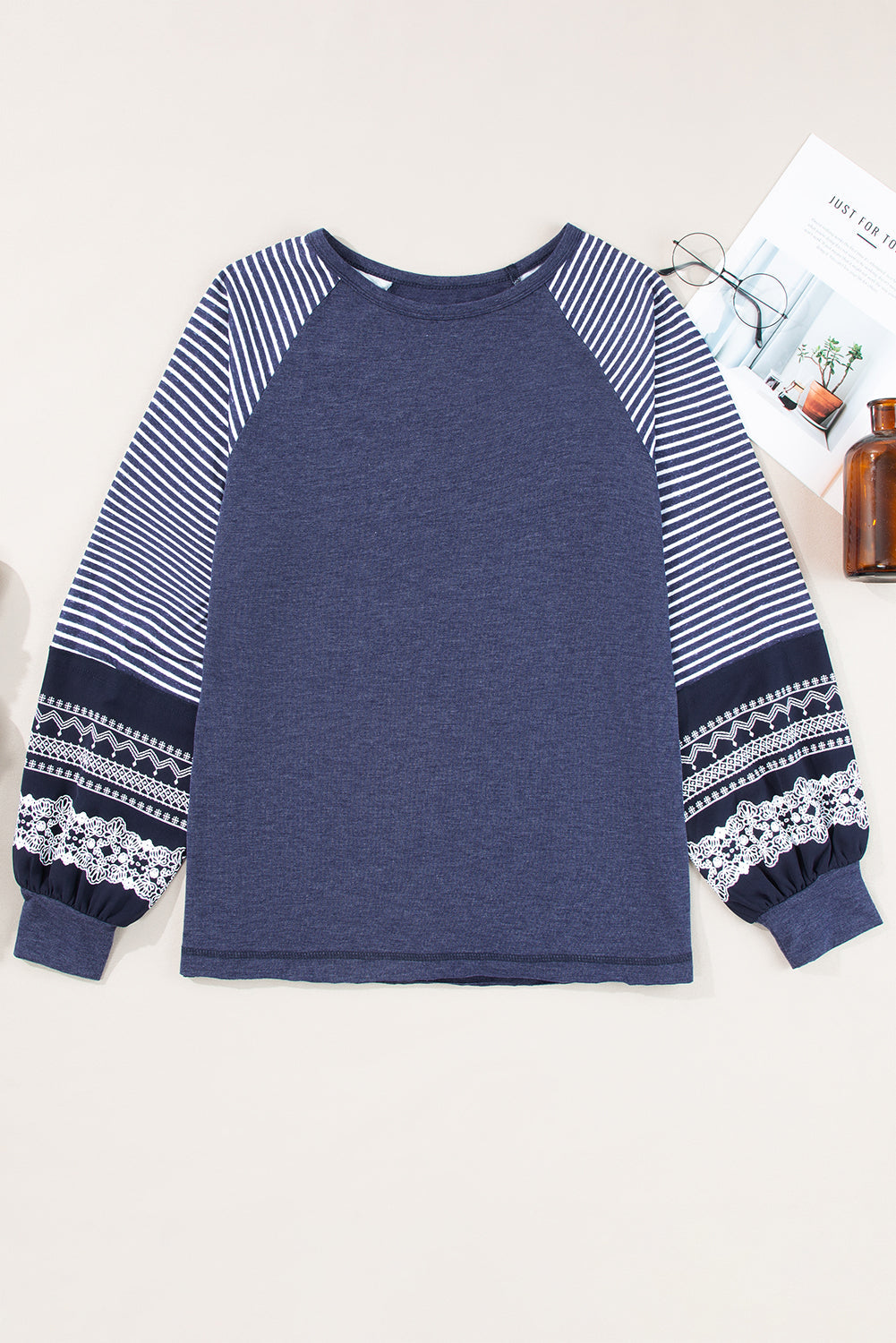 Kelsey Striped Raglan Long Sleeve Loose Top