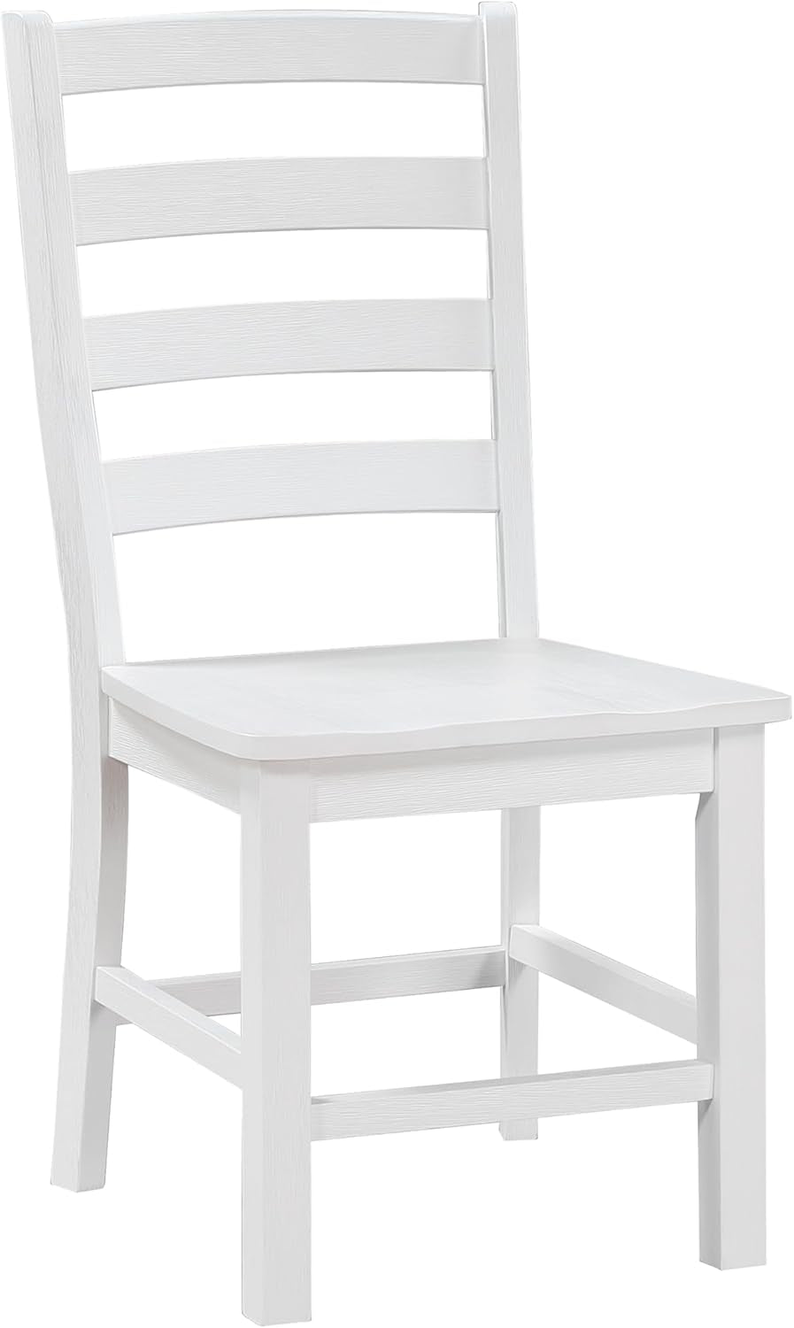 Dining Chairs Set of 2, Dining Chairs with Solid Wood Legs and Footrest, High Ladder Back Farmhouse Dining Chairs, Wooden Dining Room Chairs, White ShipItFurniture