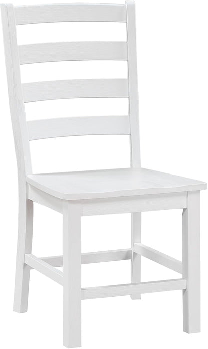 Dining Chairs Set of 2, Dining Chairs with Solid Wood Legs and Footrest, High Ladder Back Farmhouse Dining Chairs, Wooden Dining Room Chairs, White ShipItFurniture