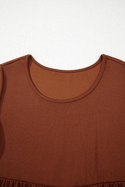 Everleigh Ribbed Frilled Trim High Waist Dress