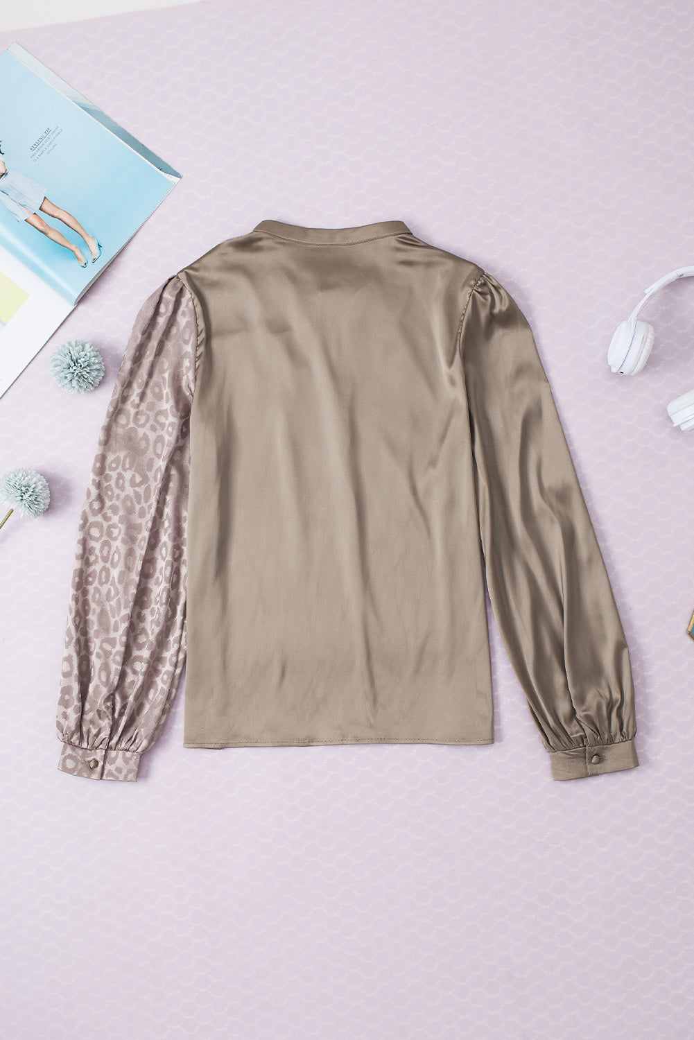 Madison Half Jacquard Satin Blouse