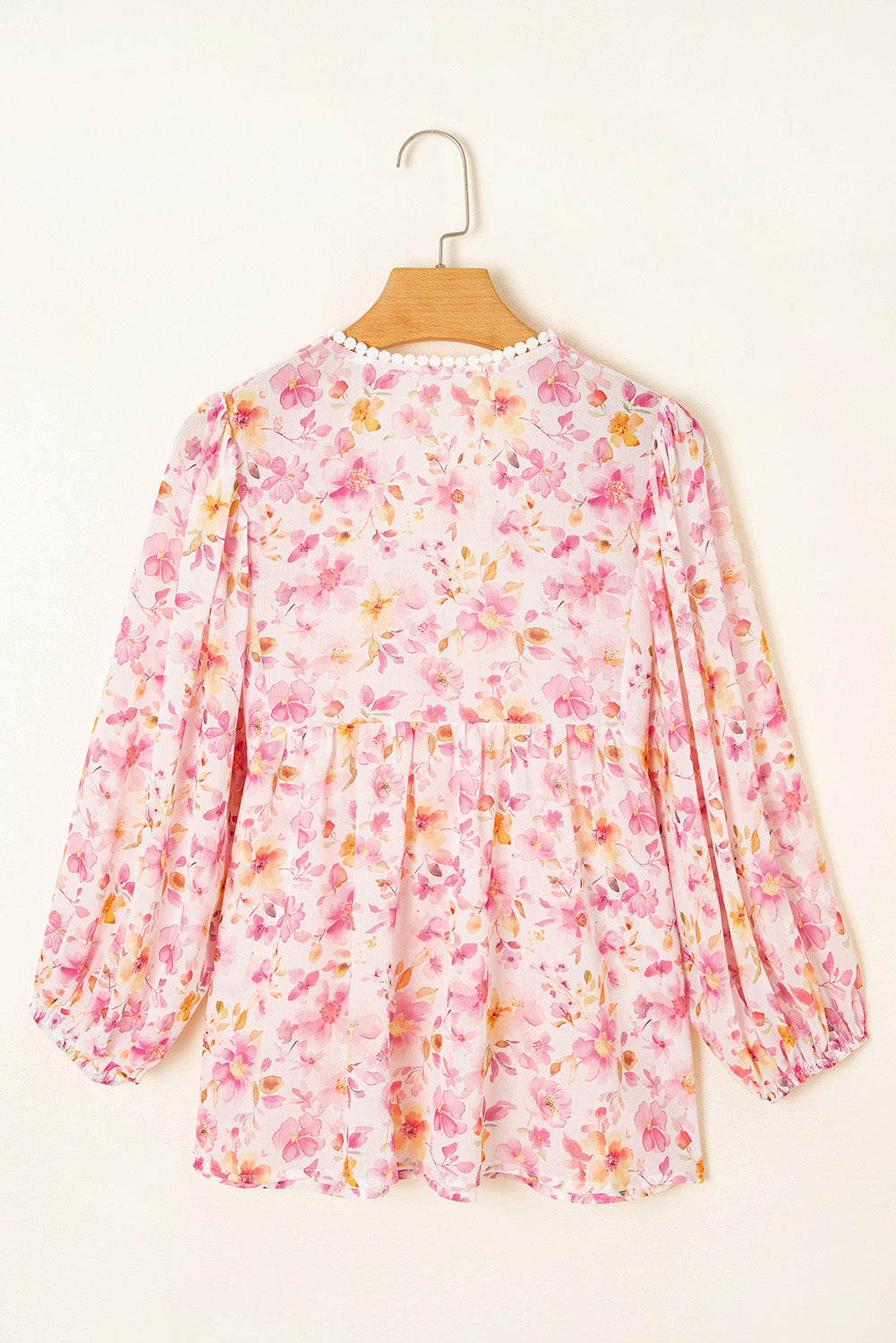 Sienna Floral Tassel Tie Tunic Blouse Threaded Pear