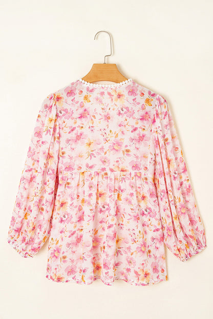 Sienna Floral Tassel Tie Tunic Blouse