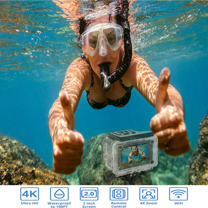 4K Waterproof All Digital UHD WiFi Camera + RF Remote And Accessories - Get it from Bo