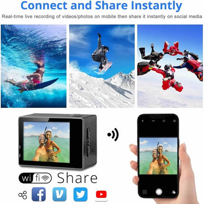 4K Waterproof All Digital UHD WiFi Camera + RF Remote And Accessories - Get it from Bo