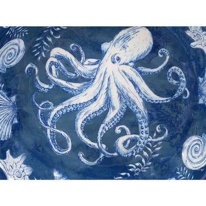 5-Piece Starfish Sea Shells Octopus Beach Dinner Bowl Set in Blue and White - Get it from Bo