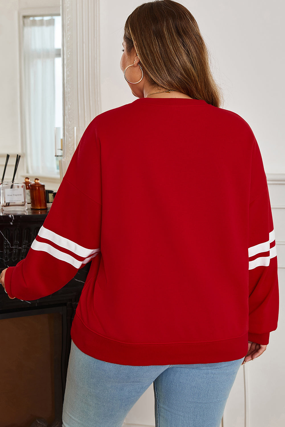 Sophia Varsity Striped Detail Sweatshirt