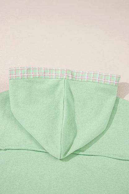 Emberly Patchwork Half Hooded Pullover