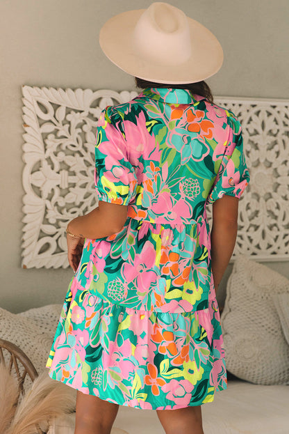 Brynleigh Floral Puff Sleeve Babydoll Dress