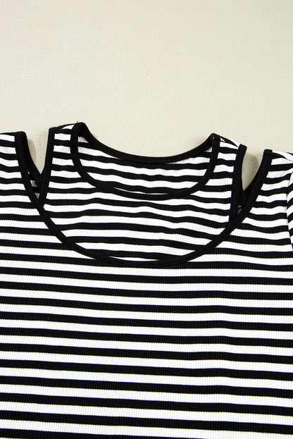 Remi Stripe Double-layer Long Sleeve Top