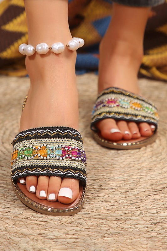 Quincy Bohemian Pattern Crochet Slippers - Get it from Bo