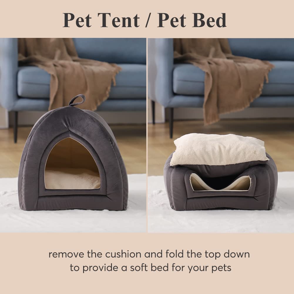 Kasentex Cat Bed, Lovely Tent with Removable Washable Pillow Cushion Kasentex