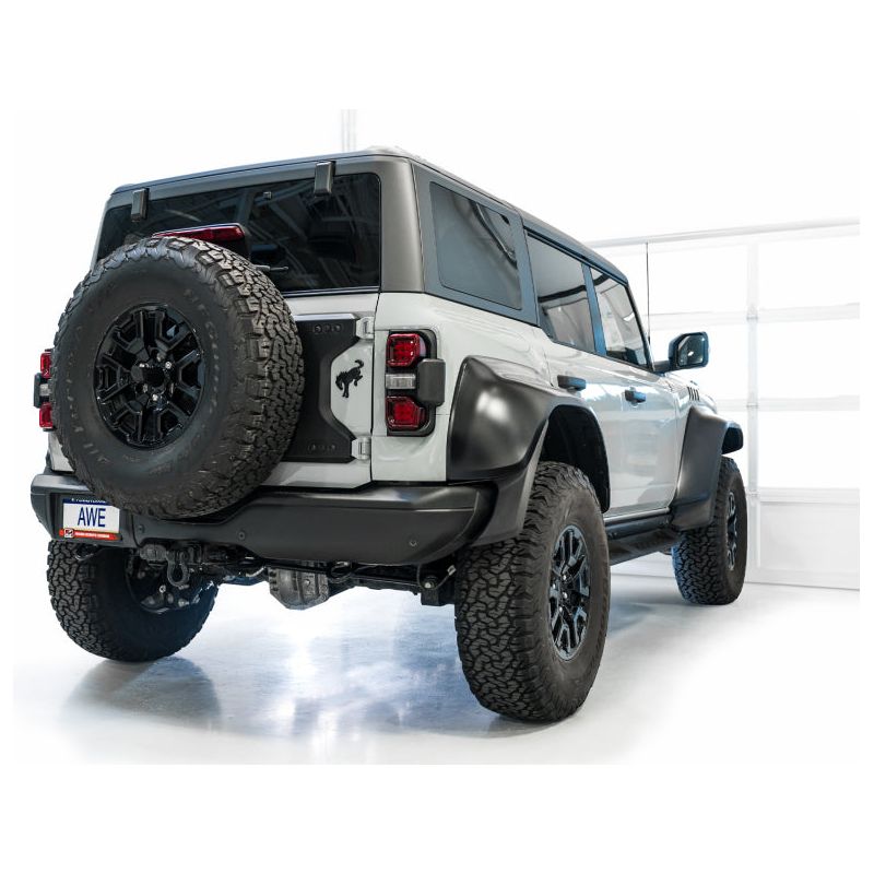 AWE Tuning 22-24 Ford Bronco Raptor 4WD Dual BashGuards Cat-Back SwitchPath Exhaust (No Tips) NP Motorsports