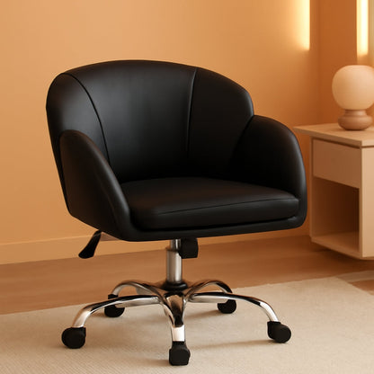 Black Velvet Upholstered Swivel Desk Chair For Office ShipItFurniture