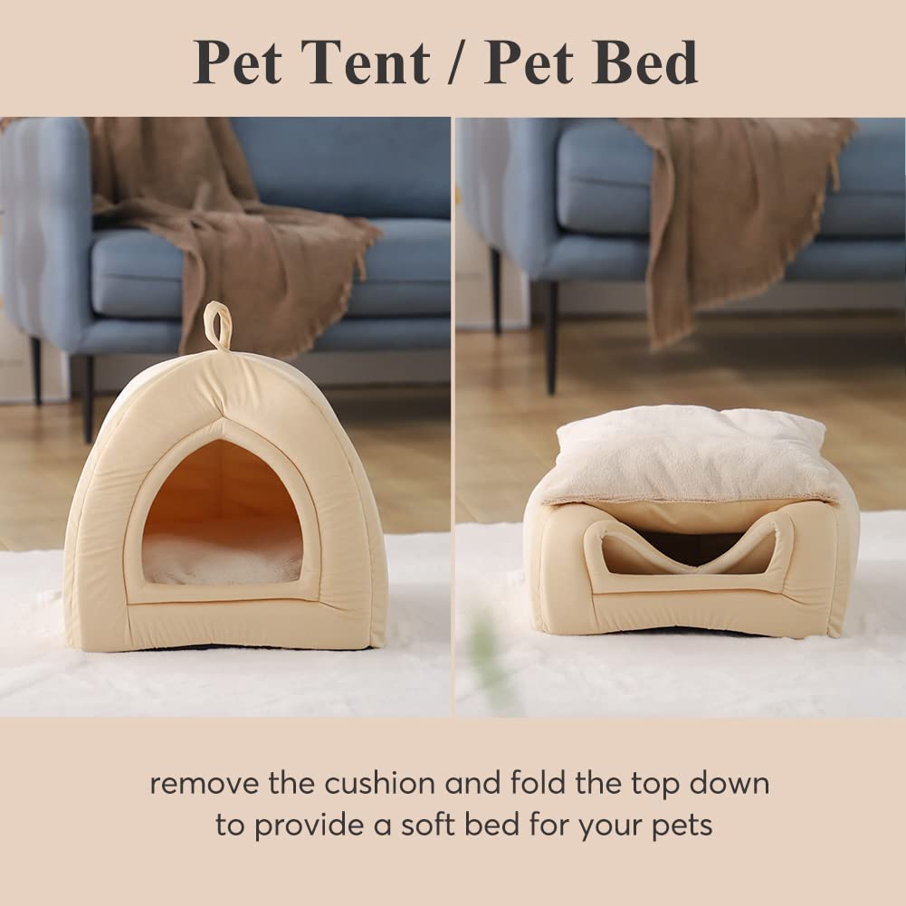 Kasentex Cat Bed, Lovely Tent with Removable Washable Pillow Cushion Kasentex